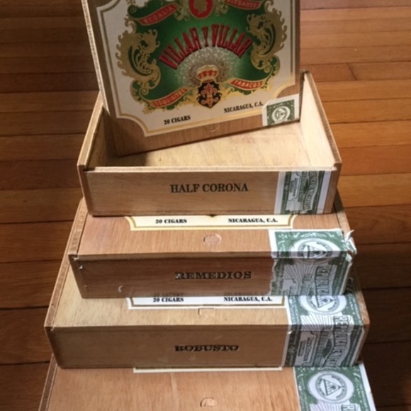 Vintage Wood Cigar Box Set of 4 Collectors Item - Picture 2 of 4